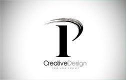Lettre Logo Design de course de brosse de P Peinture noire Logo Leters Icon illustration stock Lettre Logo Design de course de brosse de P Peinture noire Logo Leters Icon illustration stock