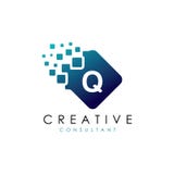 Lettre Q Logo Vector de pixel de Digital Illustration de Vecteur Lettre Q Logo Vector de pixel de Digital Illustration de Vecteur