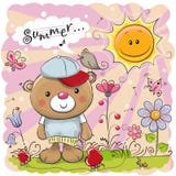 Leuk Beeldverhaal Teddy Bear op de weide vector illustratie Leuk Beeldverhaal Teddy Bear op de weide vector illustratie