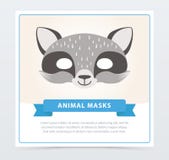 Leuk Carnaval-masker van wasbeer De toebehoren van de kinderens maskerade Dierlijke s-snuit Vlak vectorontwerp voor jonge geitjes vector illustratie Leuk Carnaval-masker van wasbeer De toebehoren van de kinderens maskerade Dierlijke s-snuit Vlak vectorontwerp voor jonge geitjes vector illustratie