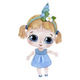 Leuk eenhoornmeisje met grote ogen zoals een kleine baby royalty-vrije illustratie Leuk eenhoornmeisje met grote ogen zoals een kleine baby royalty-vrije illustratie