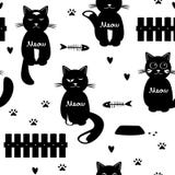 Leuk katten naadloos patroon Rebecca 36 vector illustratie Leuk katten naadloos patroon Rebecca 36 vector illustratie