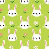 Leuk naadloos patroon met konijntjes stock illustratie Leuk naadloos patroon met konijntjes stock illustratie