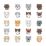 Leuke beeldverhaalkatten en honden met verschillende emoties Stickerinzameling Stock Afbeeldingen Leuke beeldverhaalkatten en honden met verschillende emoties Stickerinzameling Stock Afbeeldingen