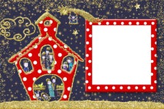 Leuke de groetkaart van het Kerstmiskader Royalty-vrije Stock Afbeelding Leuke de groetkaart van het Kerstmiskader Royalty-vrije Stock Afbeelding