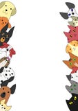 Leuke honden en kattenkaarten vector illustratie Leuke honden en kattenkaarten vector illustratie