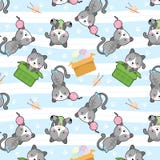 Leuke kat in doos vector naadloos patroon vector illustratie Leuke kat in doos vector naadloos patroon vector illustratie
