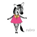 Leuke kleurrijke beeldverhaalzebra in roze kleding stock illustratie Leuke kleurrijke beeldverhaalzebra in roze kleding stock illustratie
