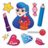 Leuke kleurrijke kentekens en stickers vector illustratie Leuke kleurrijke kentekens en stickers vector illustratie