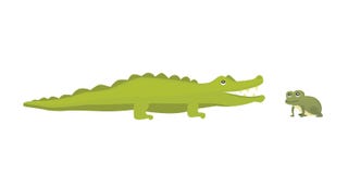 Leuke Krokodil en kikker Krokodille vectorbeeldverhaalillustratie royalty-vrije illustratie Leuke Krokodil en kikker Krokodille vectorbeeldverhaalillustratie royalty-vrije illustratie