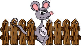 Leuke muis met houten omheining vector illustratie Leuke muis met houten omheining vector illustratie