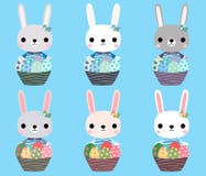 Leuke Paashazen met eieren stock illustratie Leuke Paashazen met eieren stock illustratie