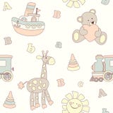 Leuke vectorbaby naadloze achtergrond Het patroon van beeldverhaalkinderen royalty-vrije illustratie Leuke vectorbaby naadloze achtergrond Het patroon van beeldverhaalkinderen royalty-vrije illustratie