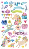 Leuke waterverf magische eenhoorn met bloemen stock illustratie Leuke waterverf magische eenhoorn met bloemen stock illustratie