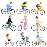 Leute auf Fahrrädern lizenzfreie abbildung Leute auf Fahrrädern lizenzfreie abbildung
