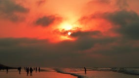 Lever de soleil Digha le Bengale-Occidental Photo libre de droits Lever de soleil Digha le Bengale-Occidental Photo libre de droits