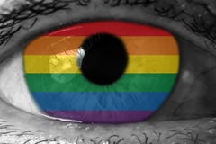 Lgbt flag in the eye royalty free stock images Lgbt flag in the eye royalty free stock images