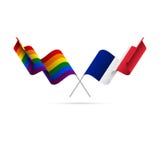 France LGBT Flag. French Symbol Of Tolerant. Gay Sign Rainbow Stock ...