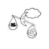 Hand Drawn Pattern For Coloring Book Zodiac Libra. Stock Illustration