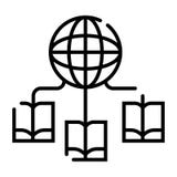 Libri ed icona di vettore del globo illustrazione vettoriale Libri ed icona di vettore del globo illustrazione vettoriale