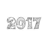 Liczby 2017 w zentangle inspirowali styl odizolowywającego na białym tle ilustracja wektor Liczby 2017 w zentangle inspirowali styl odizolowywającego na białym tle ilustracja wektor