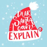 Liebe Sankt, kann ich erklären Lustiges Sprechen für Weihnachtst-shirt, Grußkarte und Wandkunst Bürstentypographie auf roter Sank vektor abbildung Liebe Sankt, kann ich erklären Lustiges Sprechen für Weihnachtst-shirt, Grußkarte und Wandkunst Bürstentypographie auf roter Sank vektor abbildung