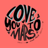 Liefde u aan Mars en rug vector illustratie Liefde u aan Mars en rug vector illustratie