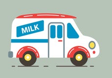 Lieferungsmilch-LKW-Vektorillustration stock abbildung Lieferungsmilch-LKW-Vektorillustration stock abbildung