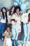 Lifestyle and people concept: young pretty diversity nations woman with different age children celebrating on birth day royalty free stock photos Lifestyle and people concept: young pretty diversity nations woman with different age children celebrating on birth day royalty free stock photos