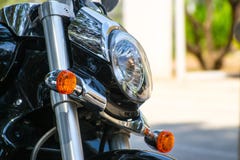 Light of black sport bike. With blur background Stock Images Light of black sport bike. With blur background Stock Images