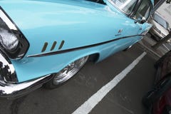Light blue vintage vehicle at oregon city car show stock image Light blue vintage vehicle at oregon city car show stock image