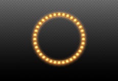 Light Bulb Circle. Round Lights Frame On Transparent Background. Illuminated Round Realistic Casino Banner With Lamps Isolated Royalty Free Stock Photos Light Bulb Circle. Round Lights Frame On Transparent Background. Illuminated Round Realistic Casino Banner With Lamps Isolated Royalty Free Stock Photos