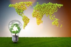 The light bulb in green environment concept - 3d rendering Royalty Free Stock Photo The light bulb in green environment concept - 3d rendering Royalty Free Stock Photo