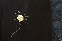 Light bulb, idea concept on chalkboard, royalty free illustration Light bulb, idea concept on chalkboard, royalty free illustration