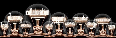 Light Bulbs with Collaboration Concept