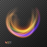 Light effect line gold vector circle. Glowing light fire ring trace. Glitter magic sparkle swirl trail effect on vector illustration Light effect line gold vector circle. Glowing light fire ring trace. Glitter magic sparkle swirl trail effect on vector illustration