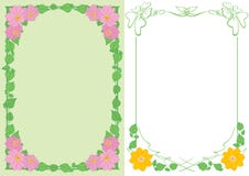 Light green and white backgrounds A4 with flowers in corners - vector vertical frames royalty free illustration Light green and white backgrounds A4 with flowers in corners - vector vertical frames royalty free illustration