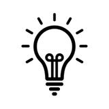 Lightbulb icon flat vector illustration design