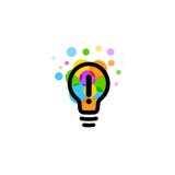 Lightbulbpictogram Creatief het ontwerpconcept van het ideeembleem Heldere kleurrijke cirkels, bellen vectorart. Oplossing voor i royalty-vrije illustratie Lightbulbpictogram Creatief het ontwerpconcept van het ideeembleem Heldere kleurrijke cirkels, bellen vectorart. Oplossing voor i royalty-vrije illustratie