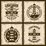 Lighthouse four nautical vector vintage emblems vector illustration Lighthouse four nautical vector vintage emblems vector illustration