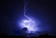 Lightning strike with clouds royalty free stock photography Lightning strike with clouds royalty free stock photography
