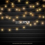 Lights on wooden background. vector illustration Lights on wooden background. vector illustration