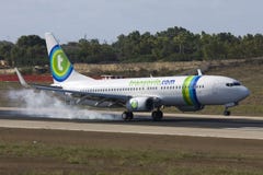 Ligne aérienne néerlandaise Transavia 737 photo stock Ligne aérienne néerlandaise Transavia 737 photo stock