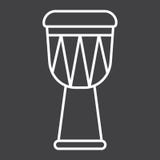 Ligne icône, musique de tambour de Djembe d'Africain illustration libre de droits Ligne icône, musique de tambour de Djembe d'Africain illustration libre de droits