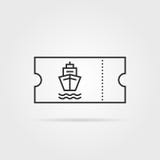 Ligne mince icône marine de noir de billet de bateau illustration stock Ligne mince icône marine de noir de billet de bateau illustration stock