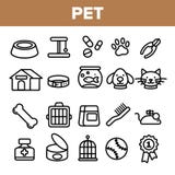 Ligne vecteur d'animal familier d'ensemble d'icône Les soins des animaux Symbole d'animal familier de toilettage Chien, Cat Veter illustration stock Ligne vecteur d'animal familier d'ensemble d'icône Les soins des animaux Symbole d'animal familier de toilettage Chien, Cat Veter illustration stock