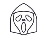 Ligne vecteur editable, icône de concept d'Emoji de faucheuse de concept Illustration linéaire d'émotion de concept d'Emoji de fa illustration libre de droits Ligne vecteur editable, icône de concept d'Emoji de faucheuse de concept Illustration linéaire d'émotion de concept d'Emoji de fa illustration libre de droits
