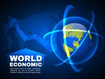 Ligne économique et globale fond du monde de carte de vecteur de lumière de bulle illustration de vecteur Ligne économique et globale fond du monde de carte de vecteur de lumière de bulle illustration de vecteur