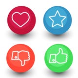 Like, dislike, voting and rating, vector icon set, hand with th Royalty Free Stock Images Like, dislike, voting and rating, vector icon set, hand with th Royalty Free Stock Images