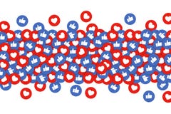 Like and heart icons background. Thumbs up and red heart buttons stream, concept of social network, Internet following. Vector. Like and heart icons background royalty free illustration Like and heart icons background. Thumbs up and red heart buttons stream, concept of social network, Internet following. Vector. Like and heart icons background royalty free illustration
